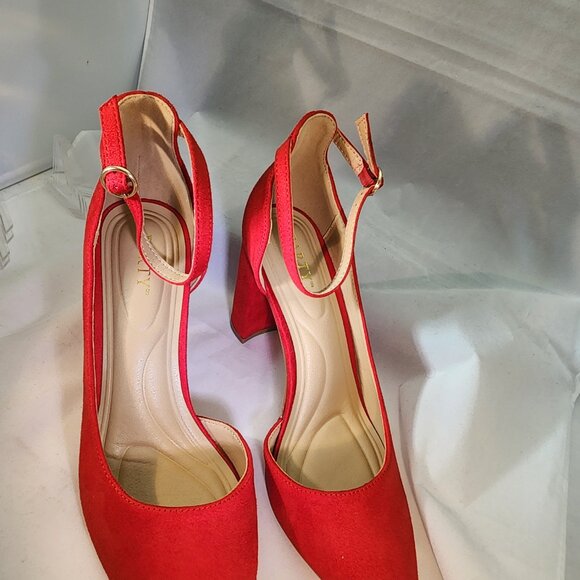 New Closed Toe Pumps 3-Inch Chunky Heels Pumps Ankle Strap Dress Wedding Shoes - Picture 8 of 9